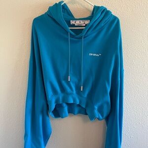 Off-White Blue Women's crop Sweater